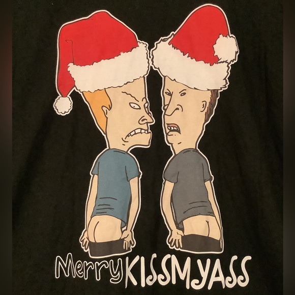 New Bella Canvas Beavis and Butt-Head Christmas Graphic Tee - Picture 2 of 6